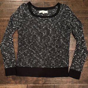 LOFT Black and White Patterned Sweater